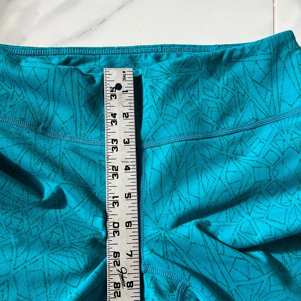 Zella Yoga Cropped Turquoise Abstract Print Leggings Women’s Small - Picture 9 of 11